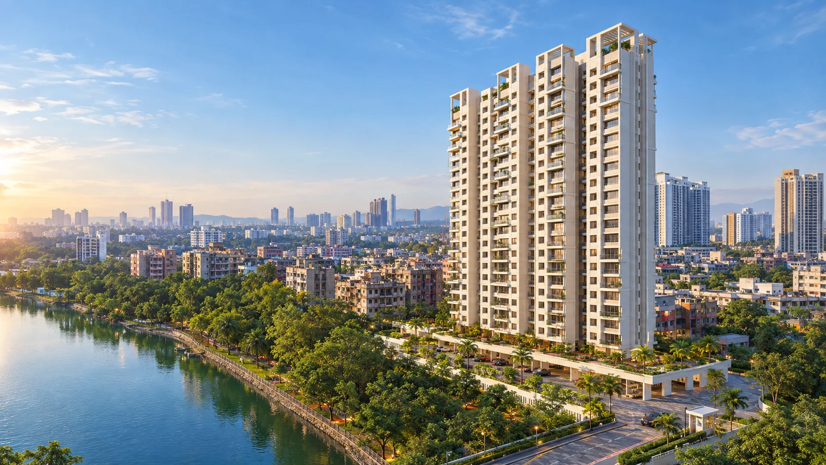 Parth Lake Front Airoli – lakefront surroundings